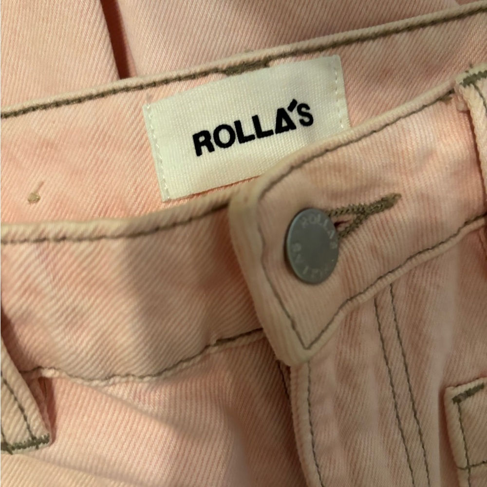 Rolla’s Sailor Pink High Rise Wide-Leg Jeans 24 - Picture 8 of 10